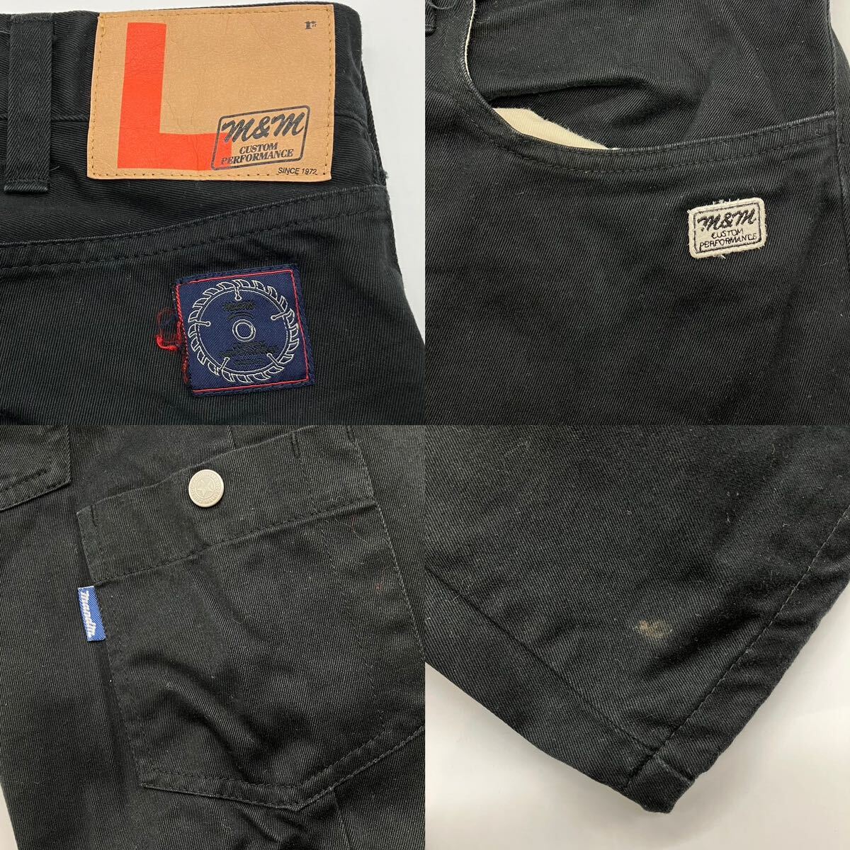 【L】 M&M CUSTOM PERFORMANCE Cotton Work Pants Black エムアンドエム カスタム パフォーマンス コットン ワーク パンツ ブラック F570_画像8