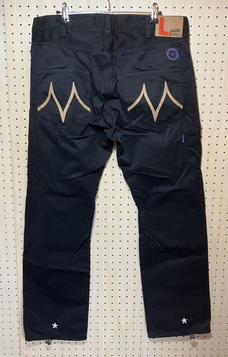 【L】 M&M CUSTOM PERFORMANCE Cotton Work Pants Black エムアンドエム カスタム パフォーマンス コットン ワーク パンツ ブラック F570_画像3