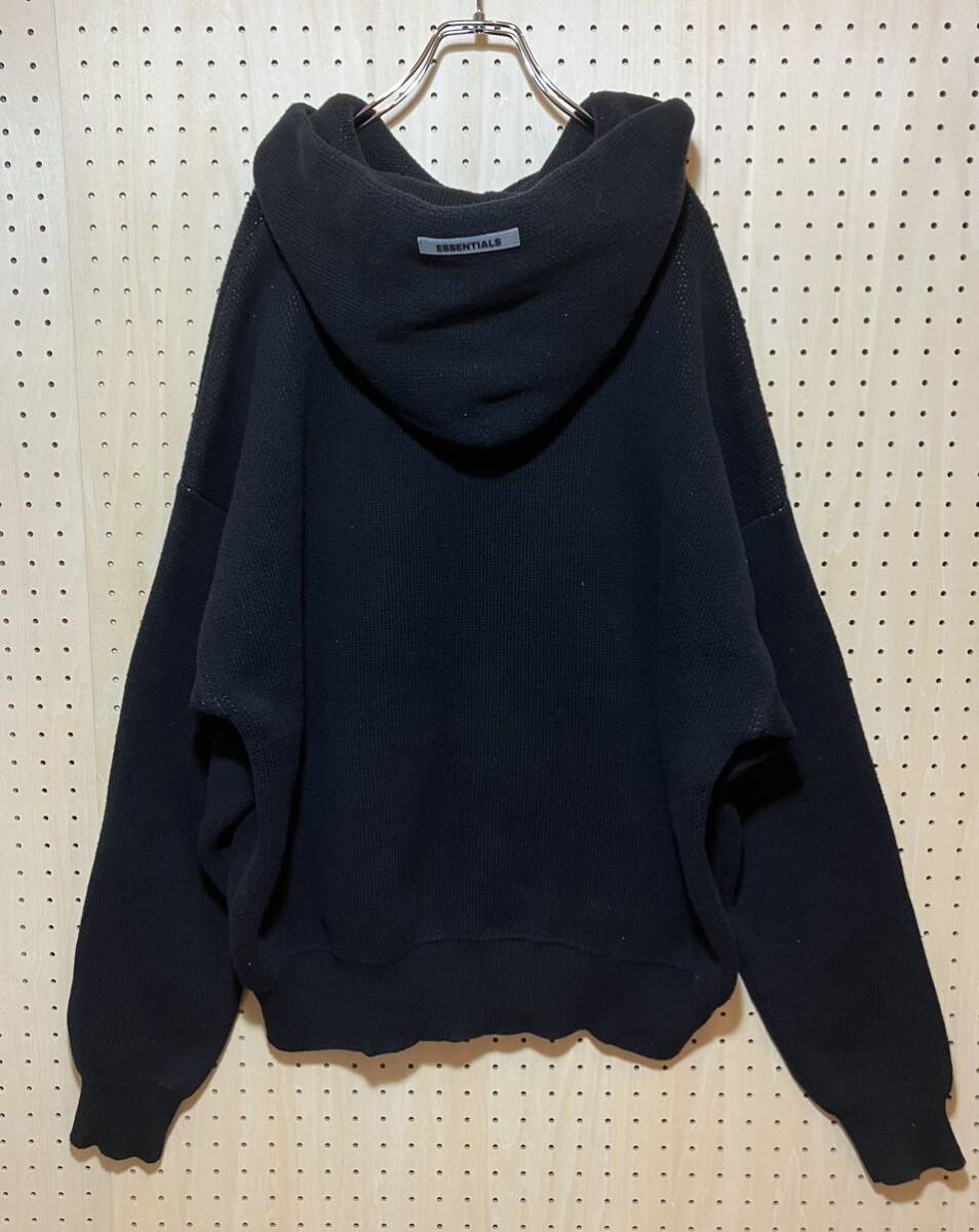 【M】FOG by FEAR OF GOD ESSENTIALS Logo Cotton Knit Foodie フィアオブゴッド エッセンシャルズ ロゴ コットン ニット パーカー F510_画像2