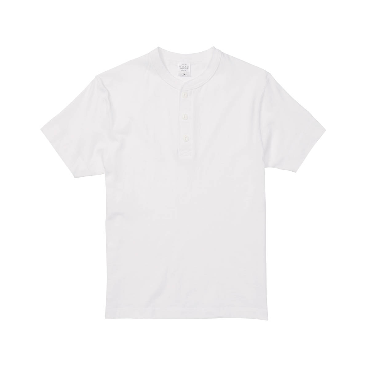 5004-01 5.6オンス ヘンリーネック Tシャツ UnitedAthle ユナイテッドアスレ ホワイト S 新品 送料無料の画像1
