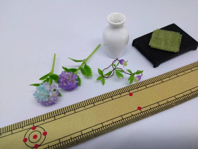 maco's miniature flower♪紫陽花・クレマチスの生け花♪の画像6