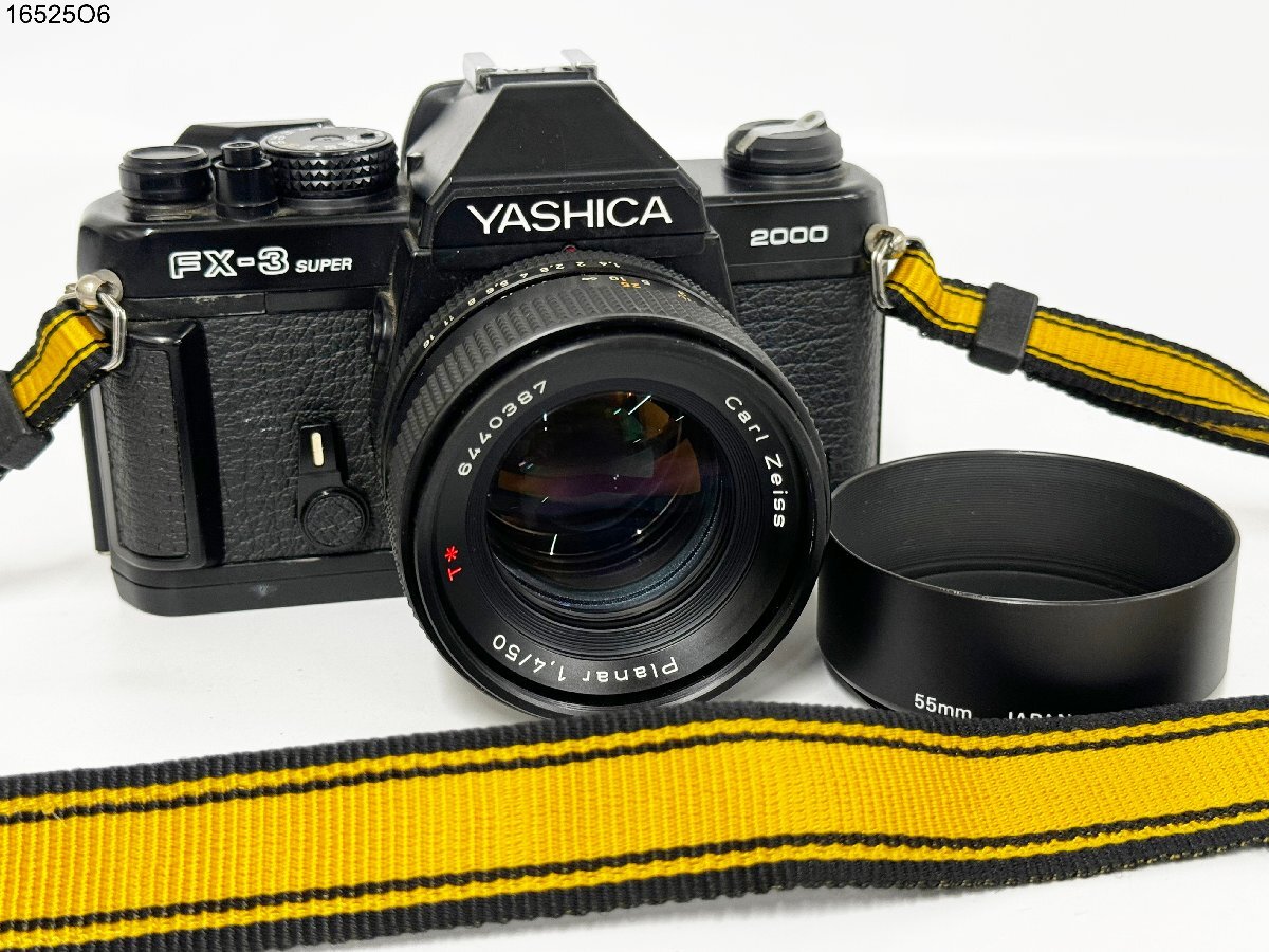 ★シャッターOK◎ YASHICA ヤシカ FX-3 SUPER 2000 Carl Zeiss Planar 1.4/50 T* 一眼レフ フィルムカメラ ボディ レンズ フード 16525O6-7の画像1