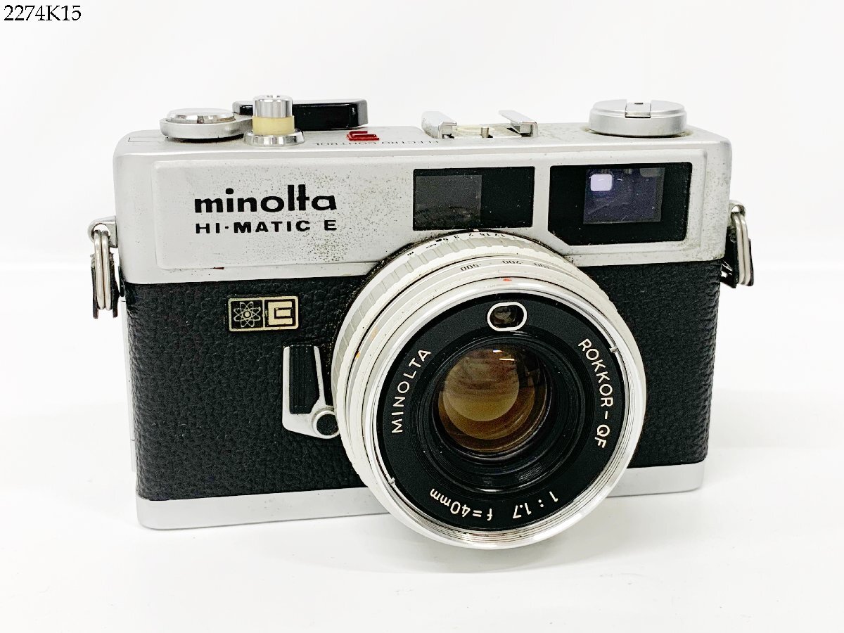 ★minolta ミノルタ Hi-MATIC E ROKKOR-QF 1:1.7 f=40mm レンジファインダー フィルムカメラ 動作未確認 2274K15-4_画像1