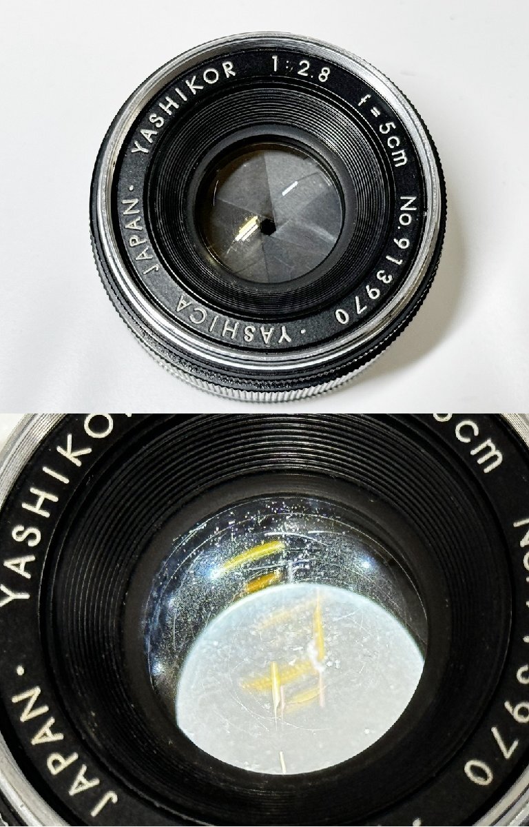 ★YASHICA ヤシカ YE YASHIKOR 1:2.8 f=5cm レンジファインダー フィルムカメラ ボディ レンズ シャッター可能 ジャンク 16548O5-7の画像6