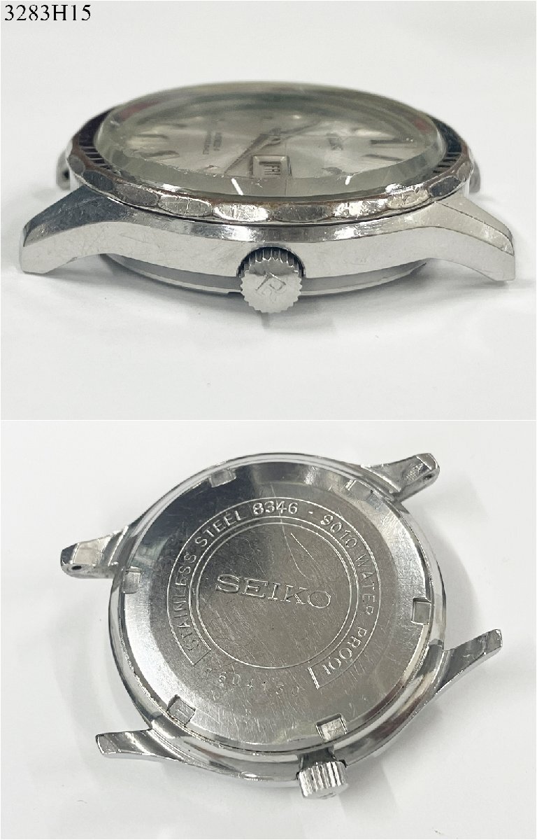 ★稼働品◎ SEIKO セイコー BUSINESS-A ビジネス-A 8346-9010 27石 自動巻き デイデイト 3針 シルバー メンズ 腕時計 3283H15-14の画像3