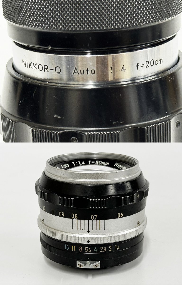 ★シャッターOK◎ Nikon ニコン F NIKKOR-S 1:1.4 50mm NIKKOR-Q 1:4 20cm アイレベル 一眼レフ フィルムカメラ 現状品 16565O15-9の画像8