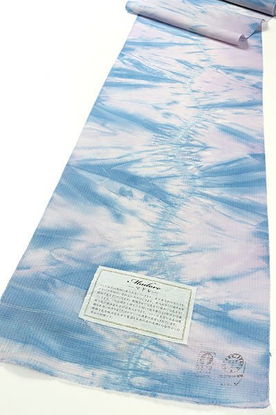 【和遊館】ONH716　夏帯仕立付！正絹マドレ加工染め九寸名古屋帯　日本の絹_画像2