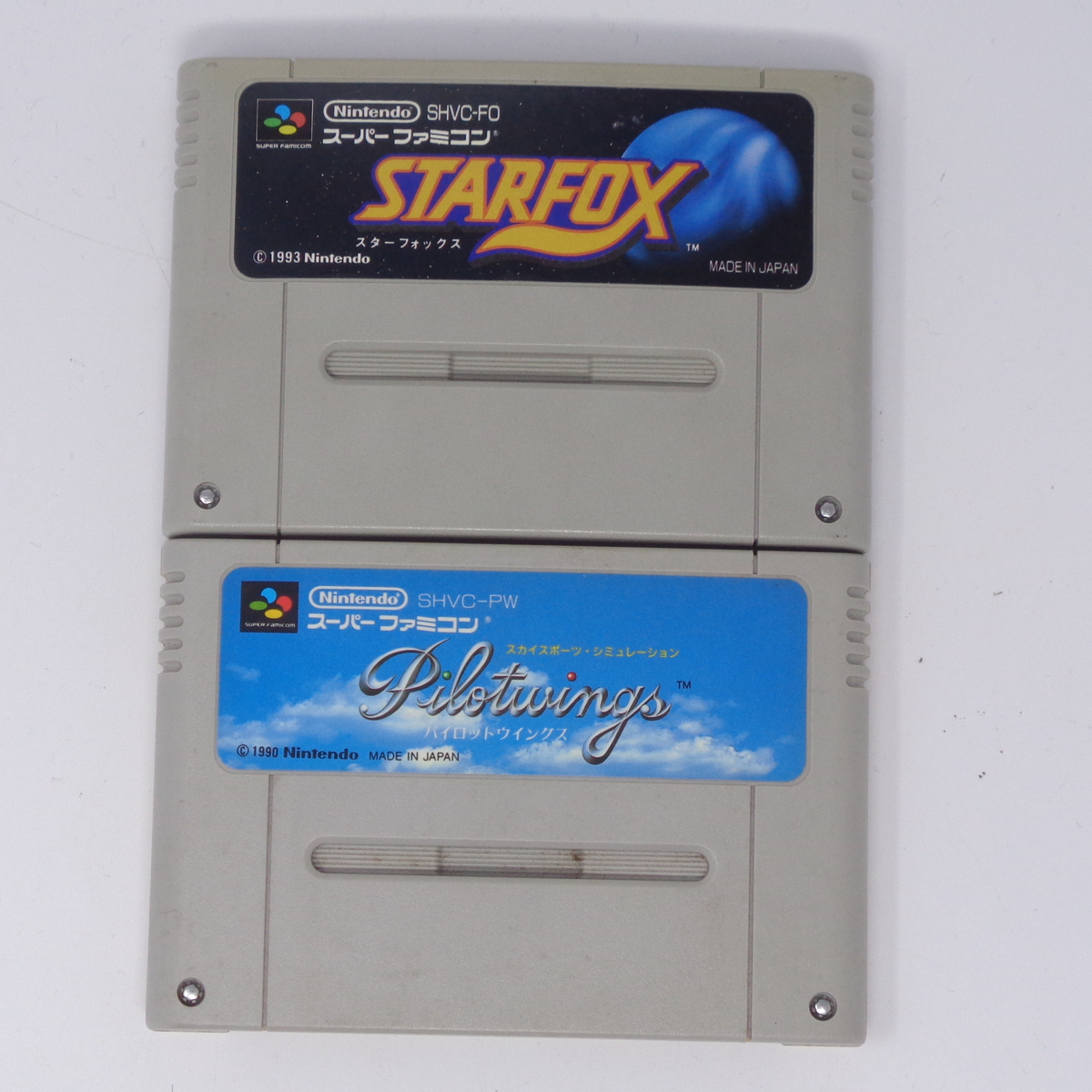 2本セット スターフォックス、パイロットウイングス 動作確認済 /SFC/スーパーファミコン[Free Shipping] 