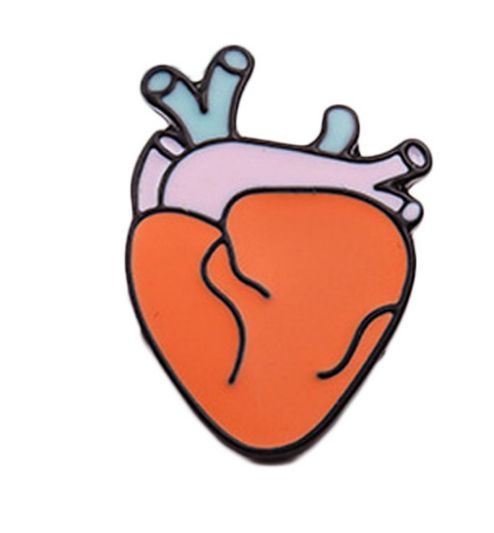 【 心臓ピンバッジ 】外科手術ピンHeart臓器ブローチ移植バッジpin医者ハート病院 血液を送るポンプ ピンク オレンジ_画像5