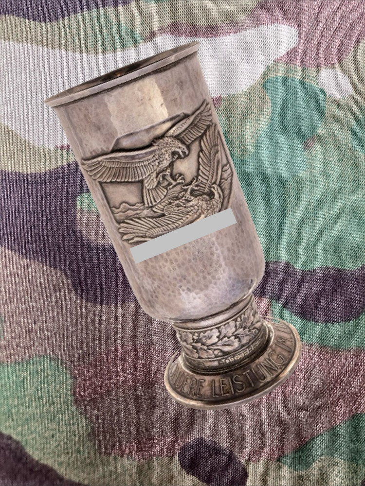 WW2　ドイツ軍　実物　空軍名誉杯　純銀製
