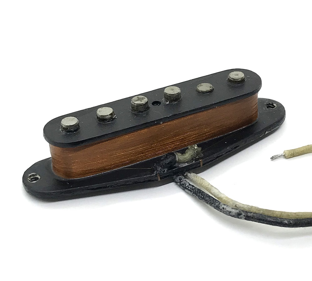 61 year made Fender Stratocaster Black bobbin Pickup N-Top <Rewound goods >