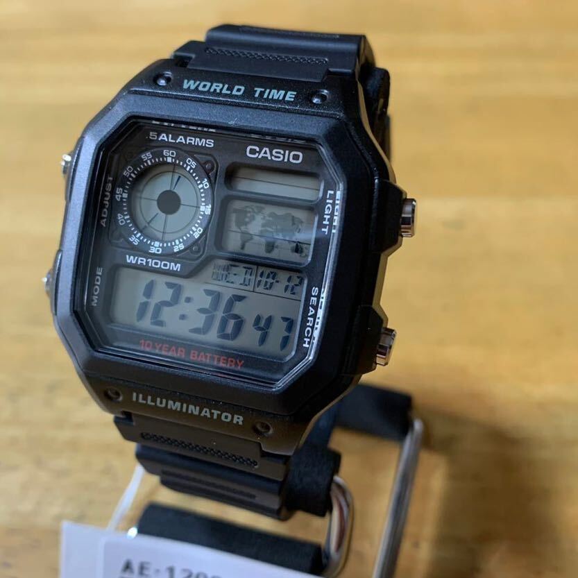 【新品】【箱無し】カシオ CASIO スタンダード 10年バッテリー デジタル 腕時計 AE-1200WH-1A 液晶_画像3