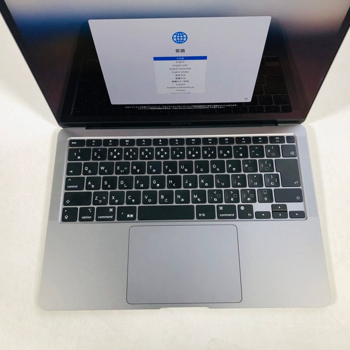 動作確認済み MacBook Air Retina 13インチ (Late 2020) Apple M1 8コア/8GB/SSD 512GB スペースグレイ MGN73J/Aの画像2