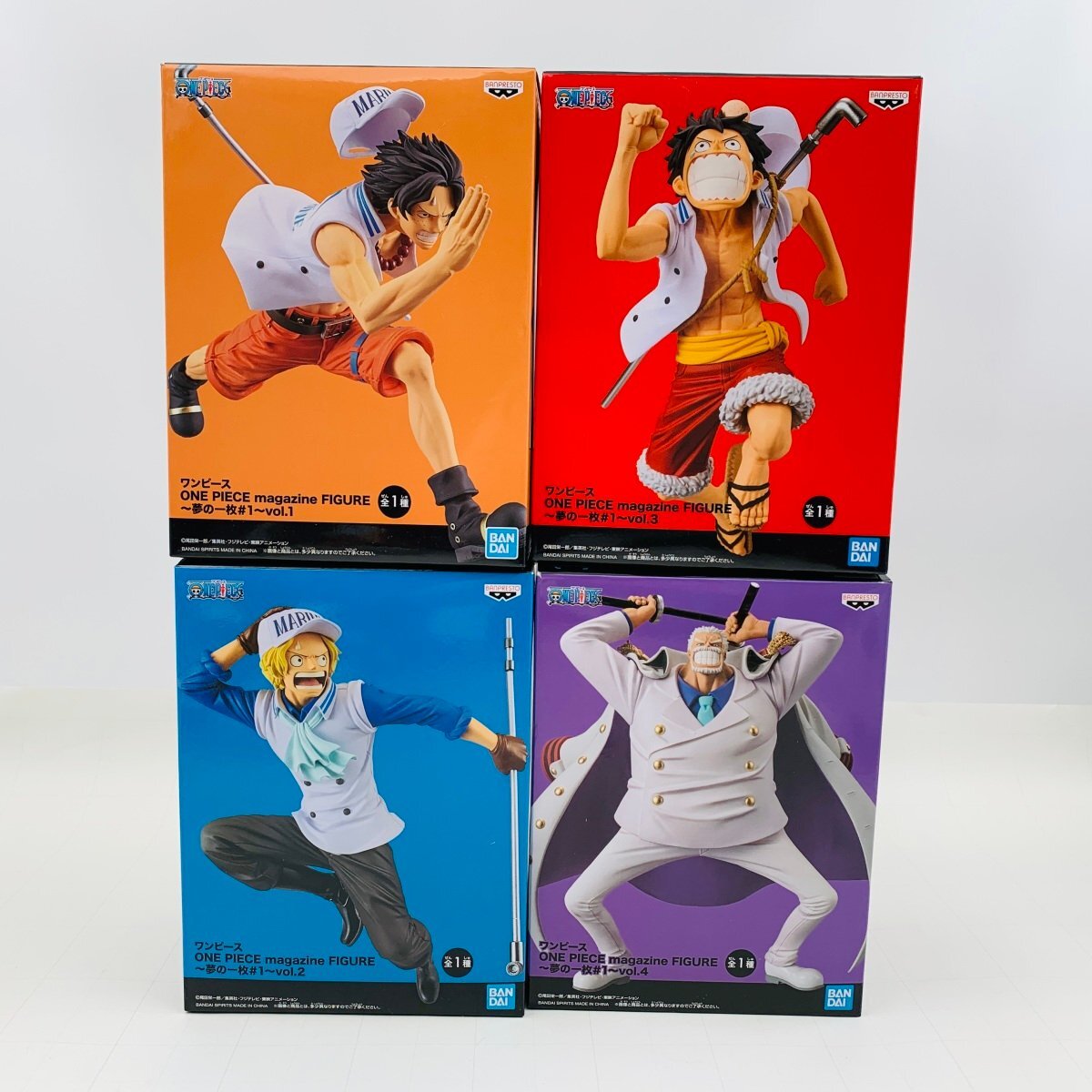 難あり中古品 ワンピース ONE PIECE magazine FIGURE 夢の一枚 #1 ルフィ エース サボ ガープ 4種セット_画像5