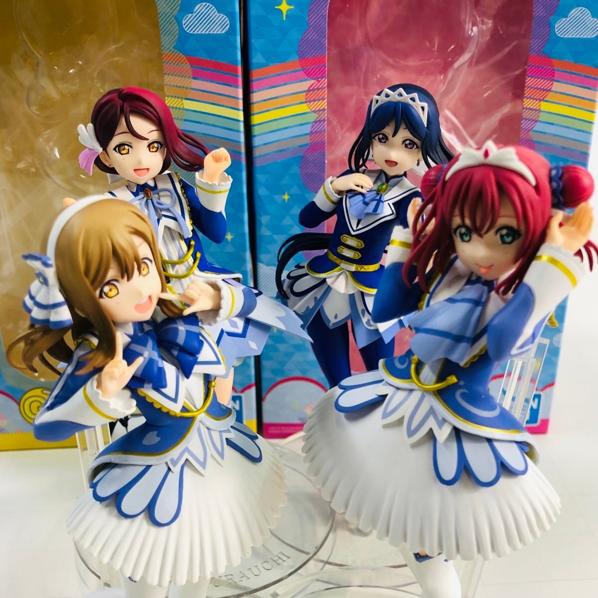 中古品 一番くじ ラブライブ サンシャイン Over the rainbow 桜内梨子 松浦果南 国木田花丸 黒澤ルビィ フィギュア セット_画像1