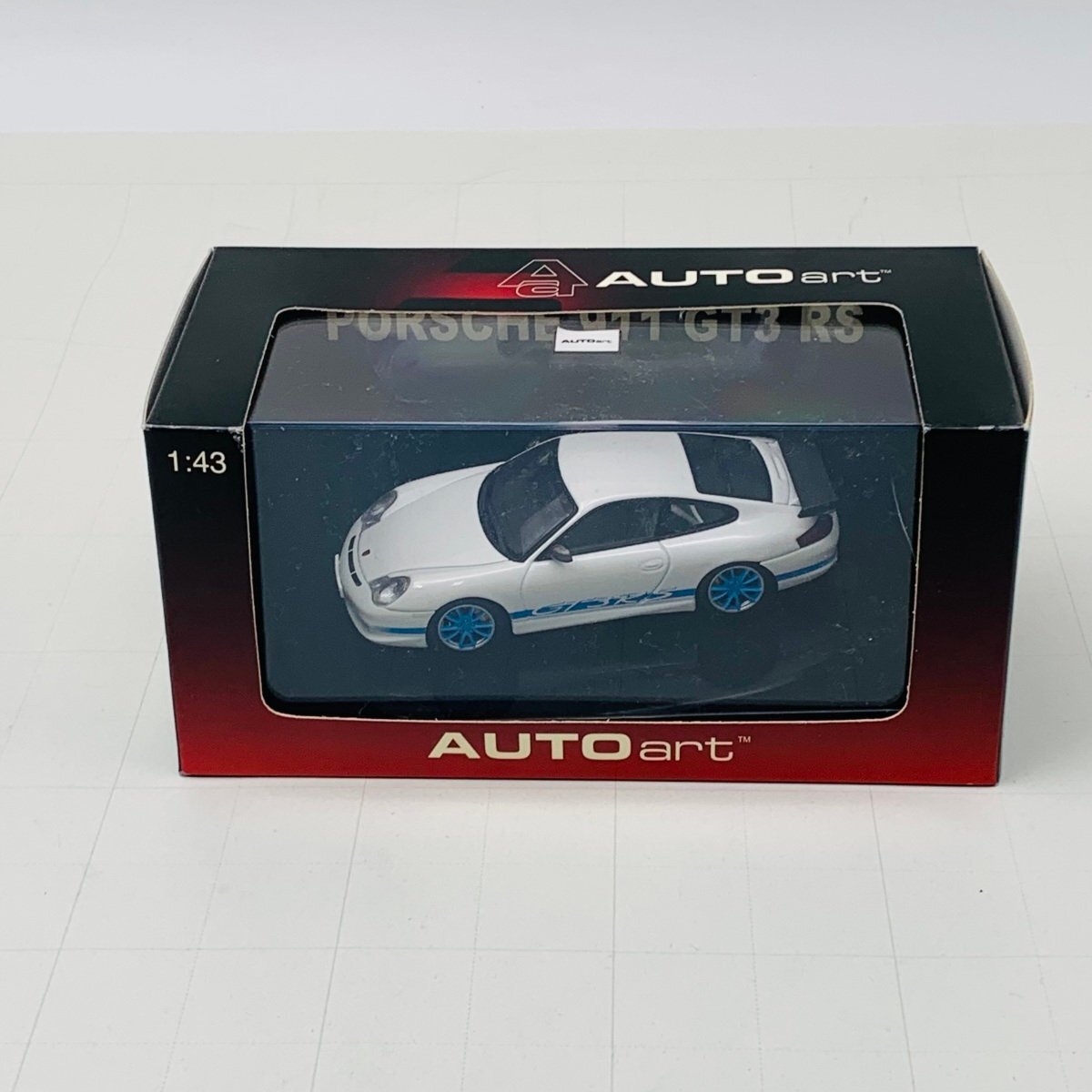 中古品 AUTOart オートアート 1/43 PORSCHE 911 GT3 RS BLUE STRIPE ポルシェの画像4