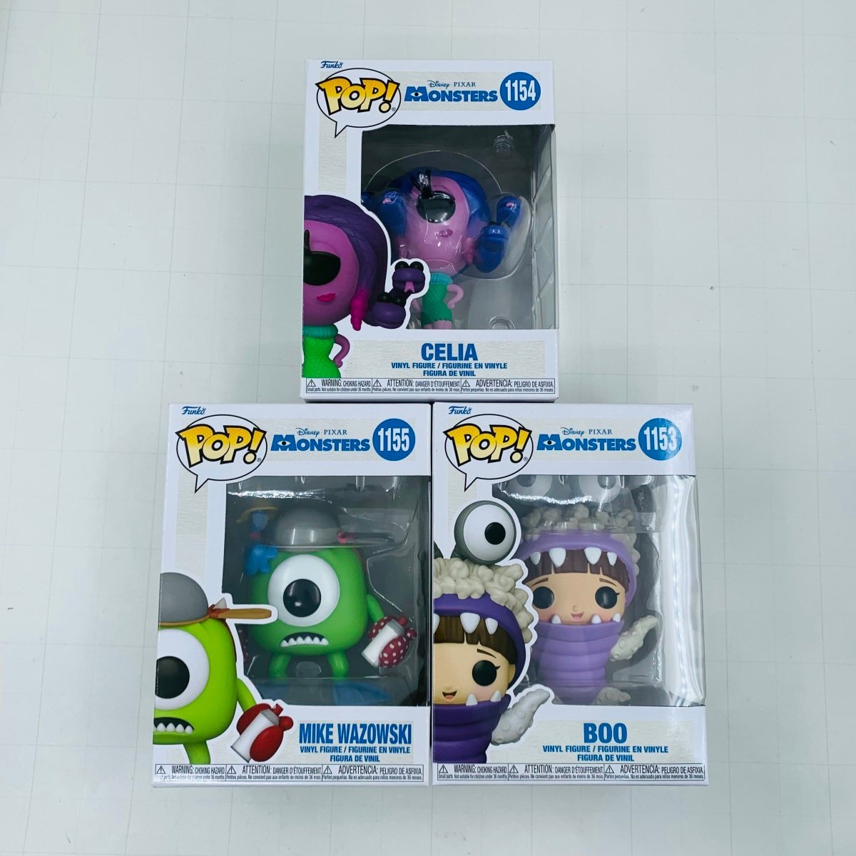 新品未開封 ファンコ ポップ モンスターズ・インク 1153 ブー 1154 セリア 1155 マイク セット Funko POP PIXAR MONSTERSの画像1