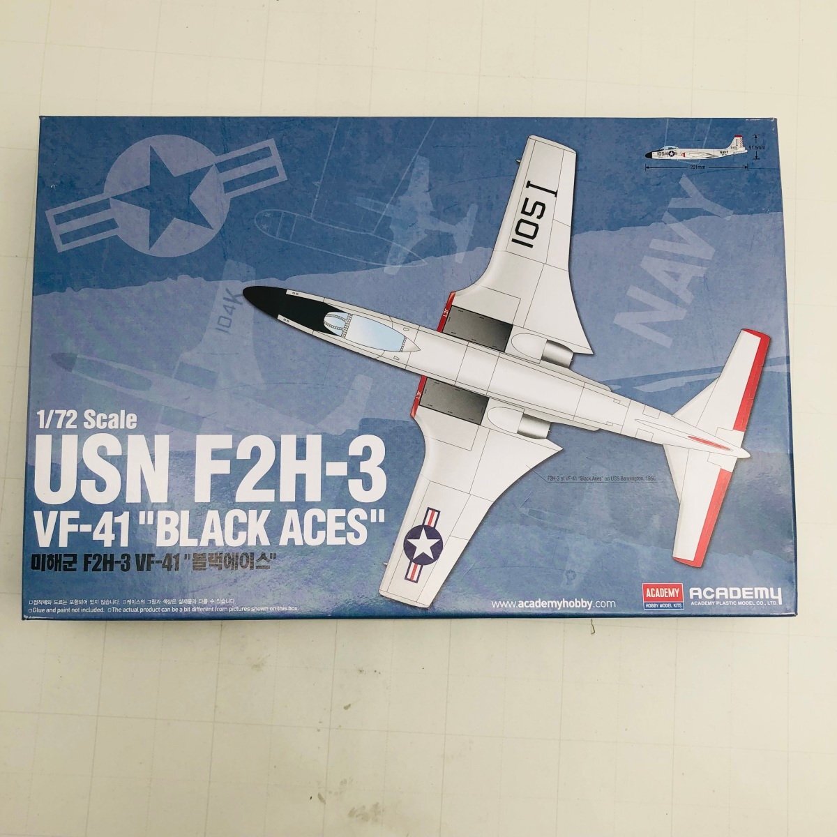 新品未組立 ACADEMY アカデミー 1/72 USN F2H-3 VF-41 BLACK ACES ブラックエイセス_画像1