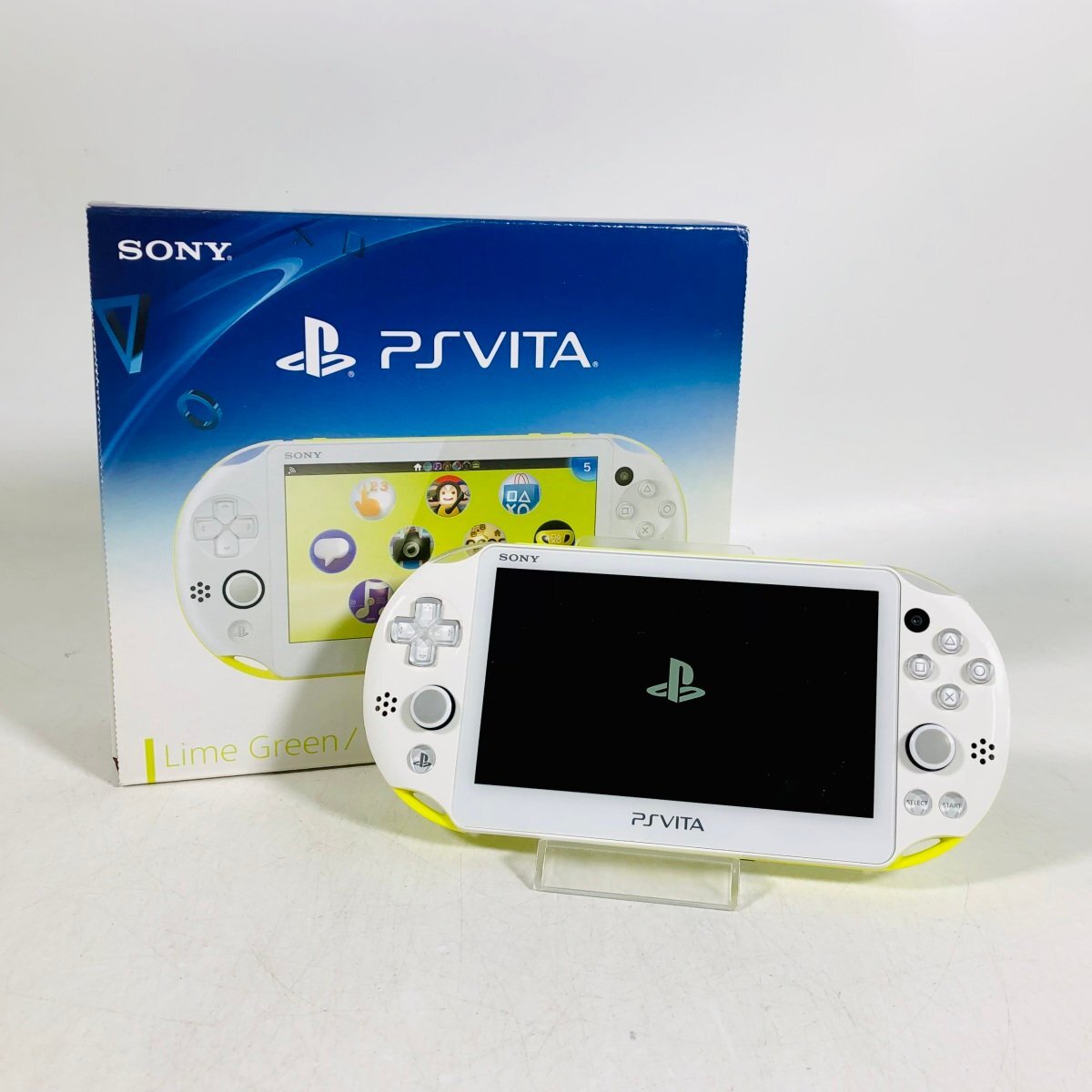 中古 PlayStation Vita Wi‐Fiモデル ライムグリーン ホワイト PCH-2000_画像1