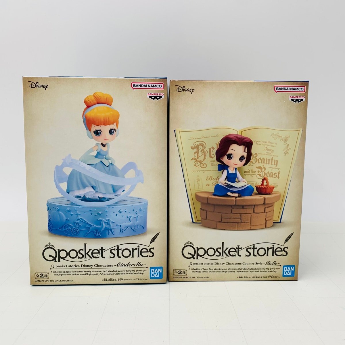 新品未開封 Qposket stories Disney Characters Cinderella Belle シンデレラ ベル A 2種セットの画像1