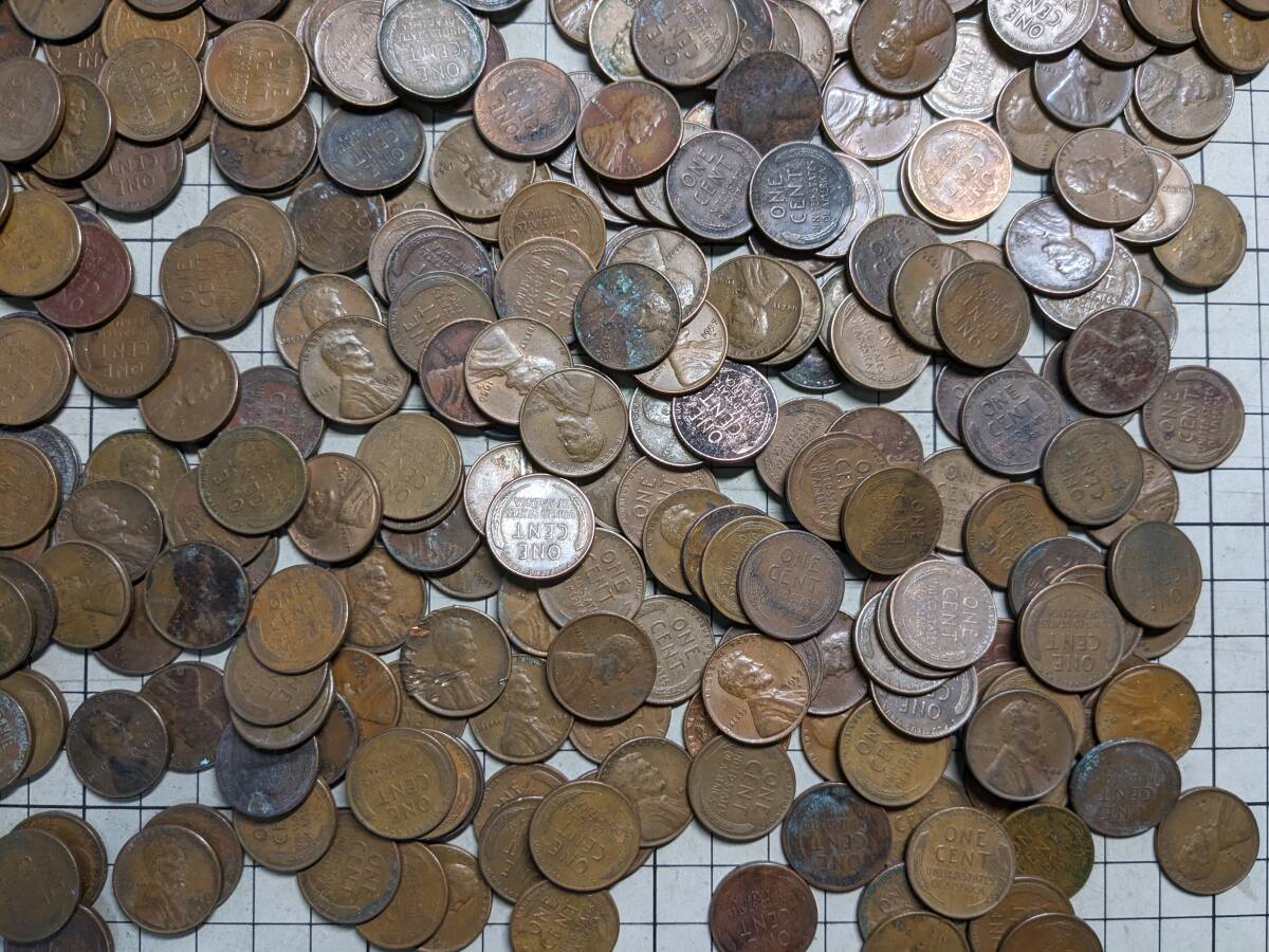 アメリカ合衆国 1セント 麦ペニー 1941年以降 総重量1662g おまとめ ペニー リンカーン USA 貨幣 外貨 外国 世界 海外 コイン 古銭 大量_画像4