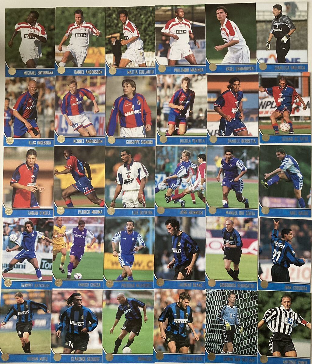 Topps MERLINS SERIE A 2000 セリエA トレーディングカード レギュラーコンプ100枚 シールドサブコンプ18枚 ミレニアム4枚の画像1