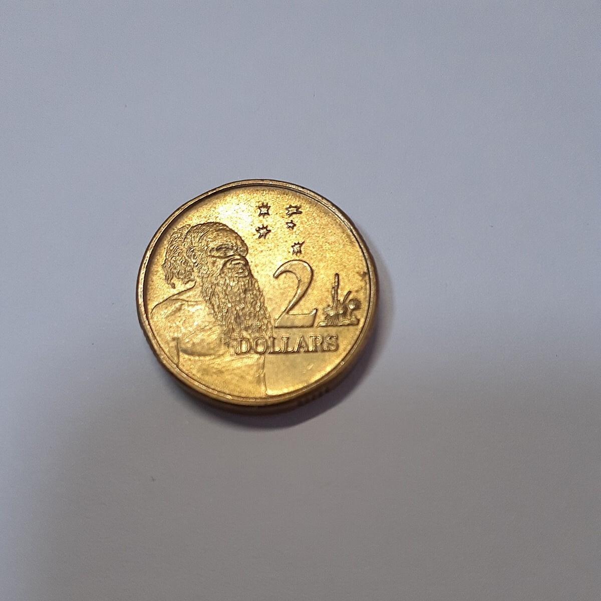 オーストラリア 2ドル 硬貨 1990年 エリザベス2世「アボリジニ」と 南十字星の画像1