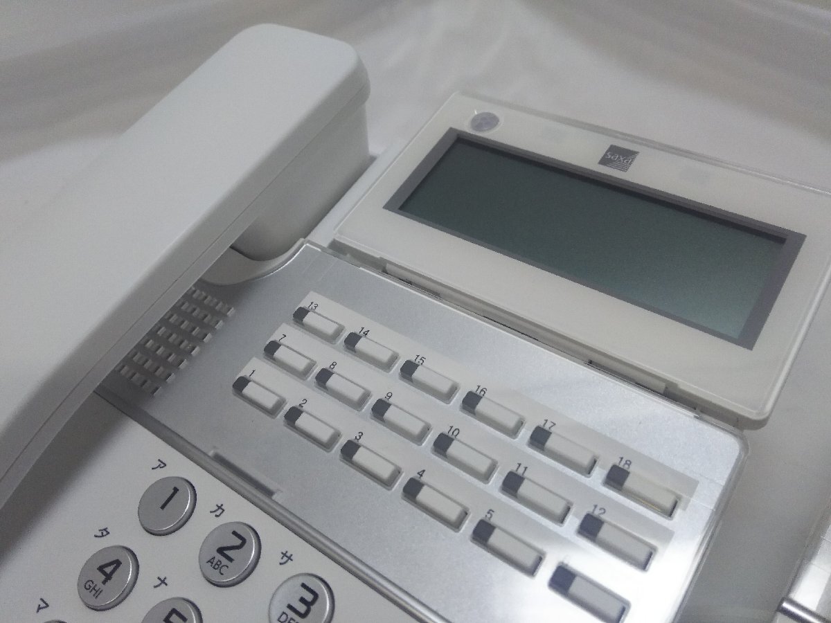 中古 ビジネスホン 電話機 2021年製 PLATIAⅡ(PT1000Ⅱ)【saxa（サクサ） TD810(W)】2台セット 動作品(7)_画像4