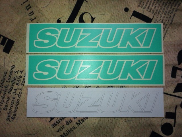 ☆SUZUKI ☆斜め枠文字 ☆塗装 ☆マスキング ☆130mm ☆スズキ ☆2枚☆_画像1