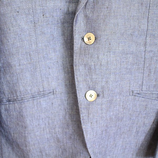 麻布テーラー azabu tailor カジュアル セットアップ スーツ インディゴ リネン 麻 48/82 ジャケット スラックス メンズ #626116の画像3