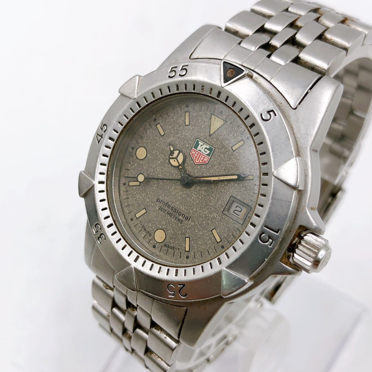 4AA065 TAG HEUER タグホイヤー 959713D SS プロフェッショナル200M デイト クォーツ メンズ 腕時計　中古　現状品　動作未確認_画像2