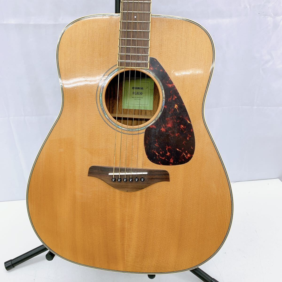 4AD085 【美品】YAMAHA FG-830 アコギ アコースティックギター ケース付属 フォークギター 現状品 動作未確認_画像4
