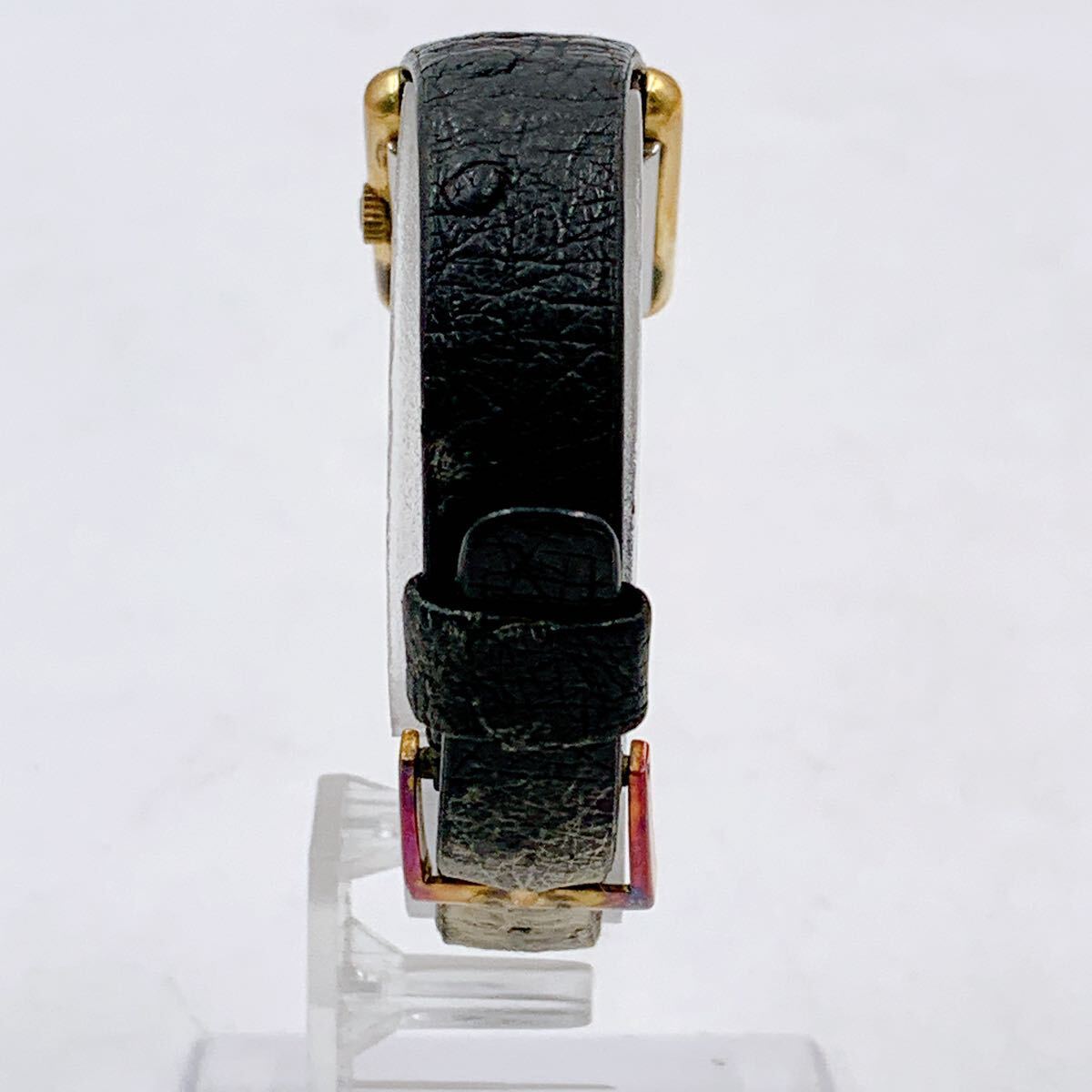 4AA085【動作品】オメガ デビル 511.0407 OMEGA DE VILLE 手巻き ゴールド文字盤 革ベルト レディース 女性 腕時計 中古 現状品の画像6