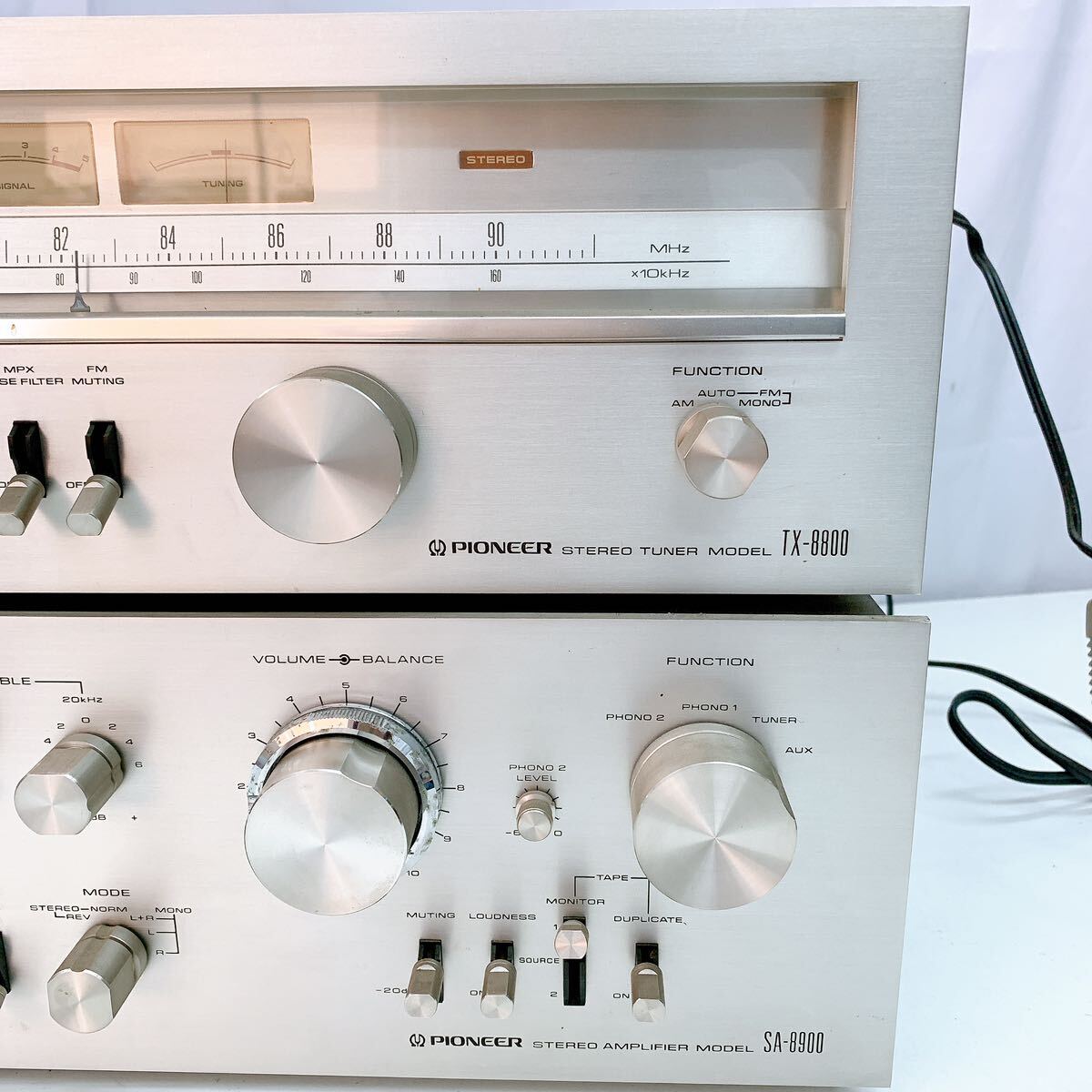 4AC105 Pioneer アンプ SA-8900 チューナー TX-8800 2台セット オーディオ 音響機器 中古 現状品 通電ok 動作未確認の画像3