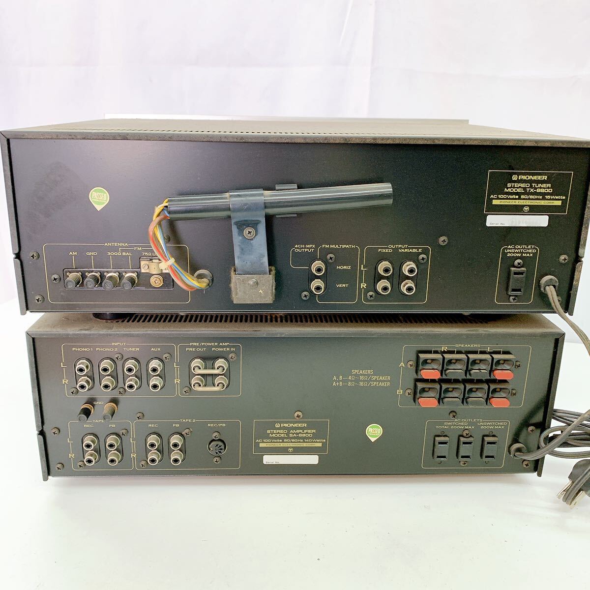 4AC105 Pioneer アンプ SA-8900 チューナー TX-8800 2台セット オーディオ 音響機器 中古 現状品 通電ok 動作未確認_画像6