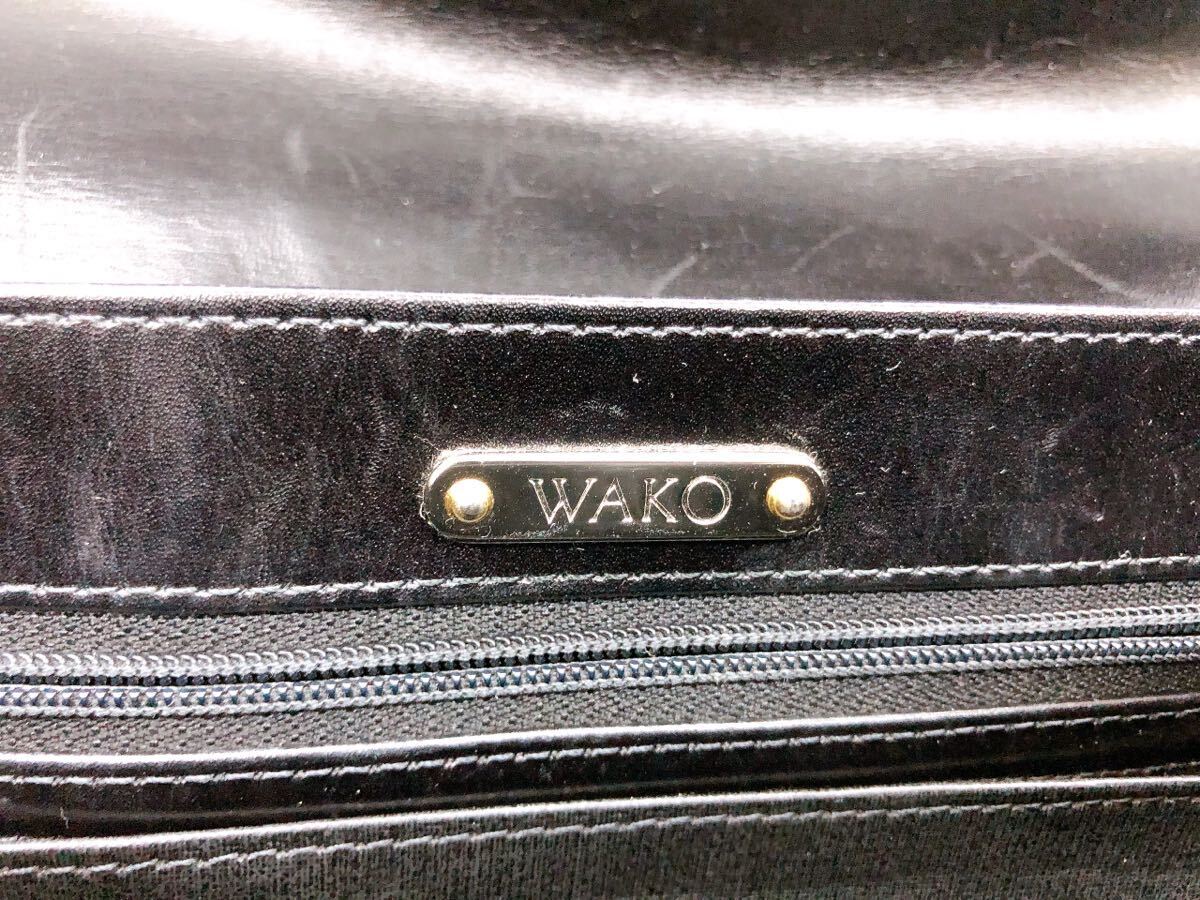 4AD152 WAKO 銀座和光 ハンドバッグ レザー ブラック 黒 フォーマルバッグ 現状品の画像7