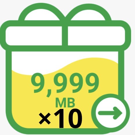 mineo マイネオ パケットギフト 9999MB×10 (約100GB)の画像1