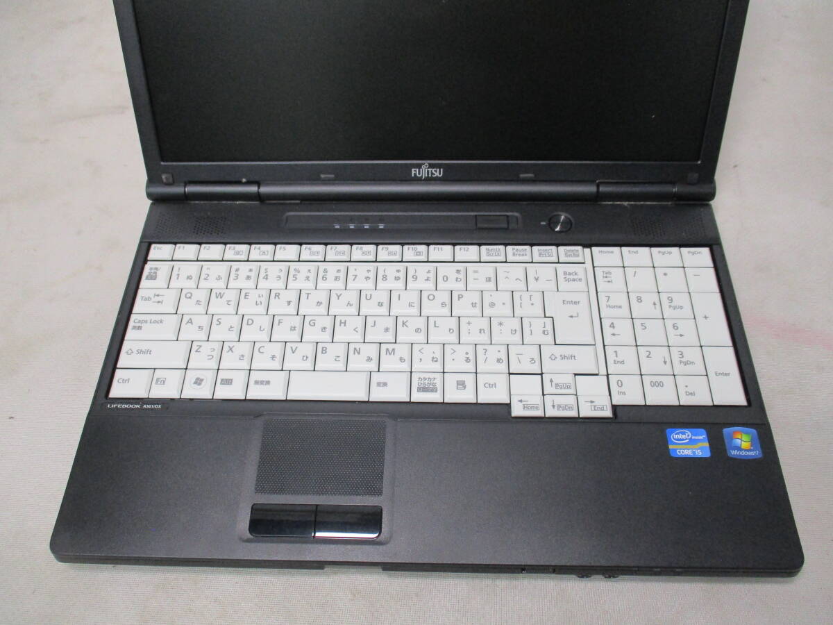 【難あり】FUJITSU/富士通 15.6インチ ノートパソコン LIFEBOOK A561/DX[FMVXNBMR2Z] Core i5 2520M Win7 Pro ACアダプタ欠品(21-2-16)の画像3