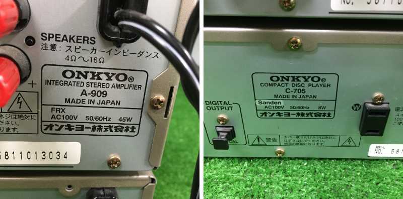 □ オンキョー ONKYO ステレオアンプ A-909 CDプレーヤー C-705 スピーカーシステム D-102AX オーディオ まとめてセット 28-86_画像5