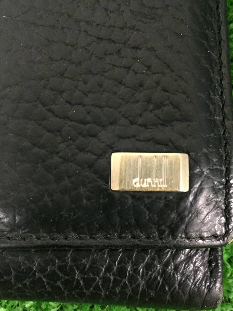 ! dunhill Dunhill 2. складывать длинный кошелек мужской бумажник черный кошелек для мелочи . есть мужской аксессуары 28-44