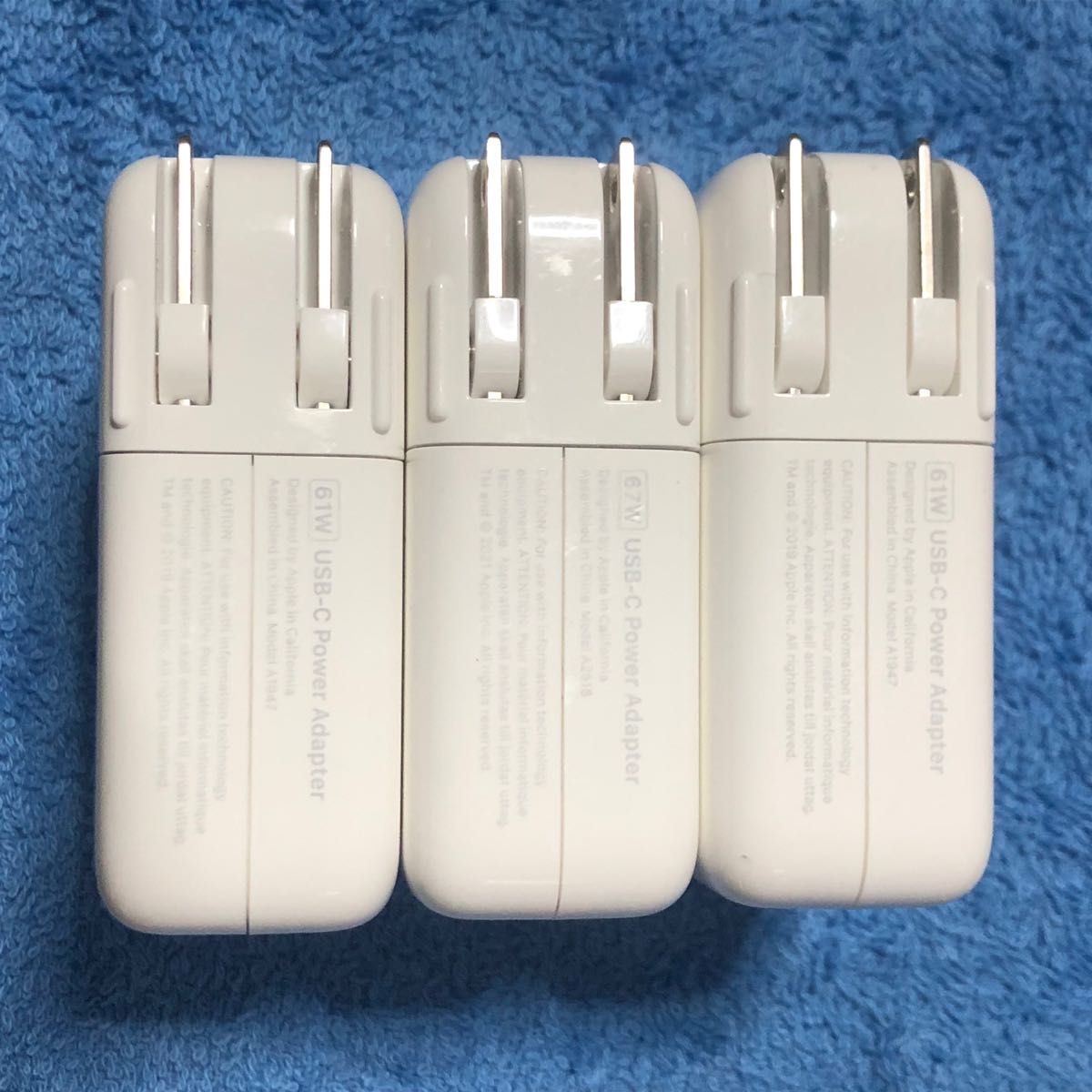 61W Apple USB-C Power Adapter ACアダプター A1947【中古】3個セット