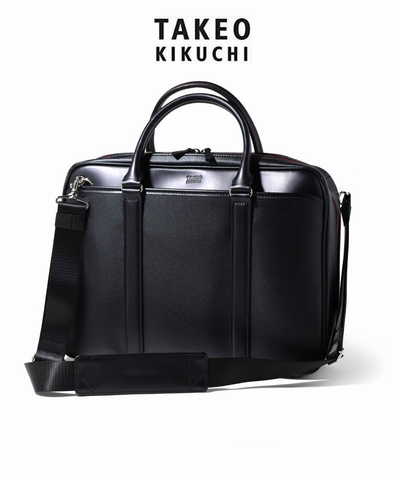 ★新品 定価30,800円 TAKEO KIKUCHI タケオキクチ 2WAY ビジネスバッグ A4 セットアップ対応 ショルダーベルト付き 黒 ブラック★_画像1