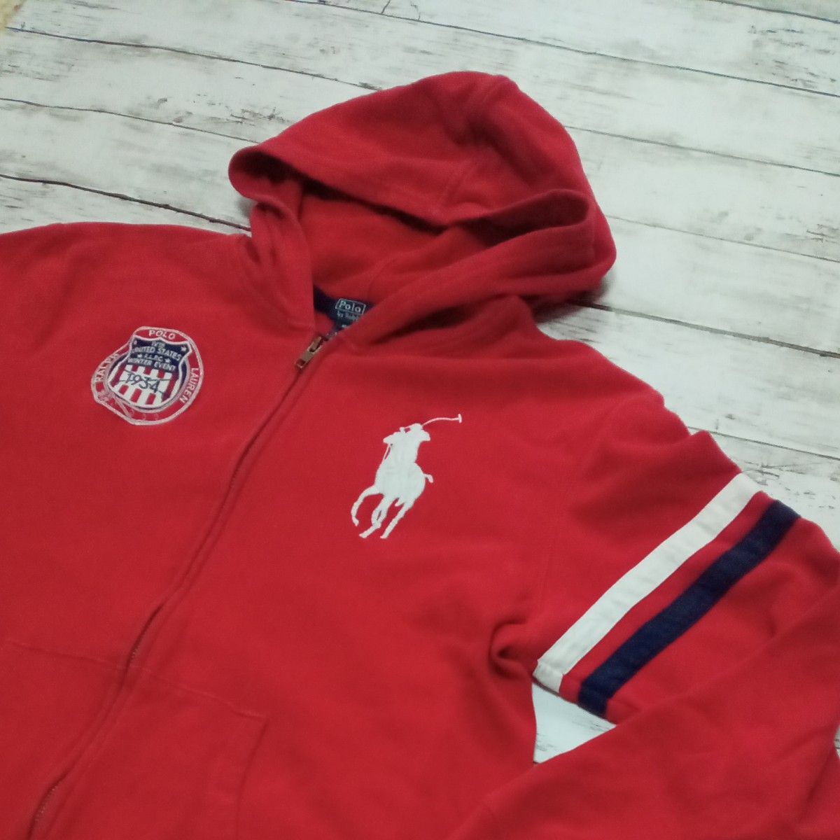 POLO RALPH LAUREN ビッグポニー ジップアップパーカー KIDS XL 18-20 裏起毛（レディースS-M位）