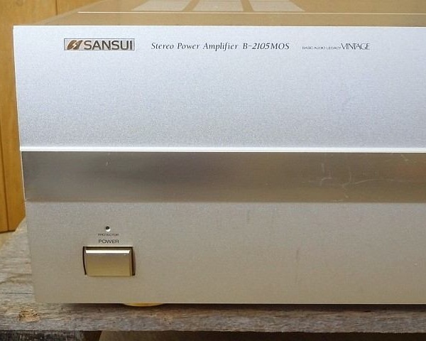 665▽SANSUI/サンスイ/山水 パワーアンプ B-2105 MOS VINTAGE 音出し確認OK！の画像2