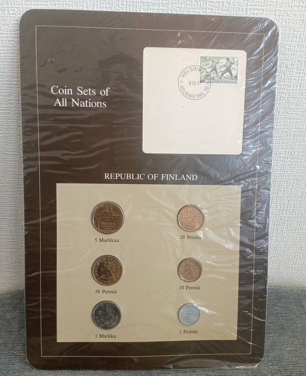 #1605R【フランクリンミント社/Coin Sets of All Nations/REPUBLIC OF FINLAND/現状品】フィンランド 外国貨幣 アンティークコイン 保管品の画像1