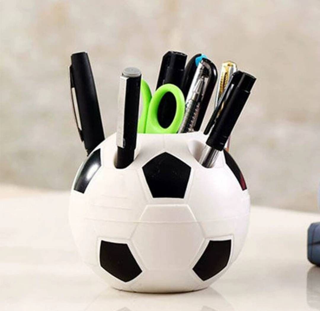 サッカーボール　ペン立て　収納ケース　卓上　ボールペン　文房具　事務用品
