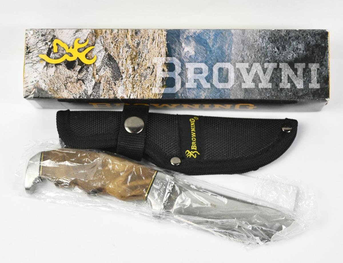 [未使用保管品] BROWNING ブローニング スキナー ハンティングナイフ model 526 シースナイフ 全長200mm アウトドアナイフ キャンプ (1)_画像1