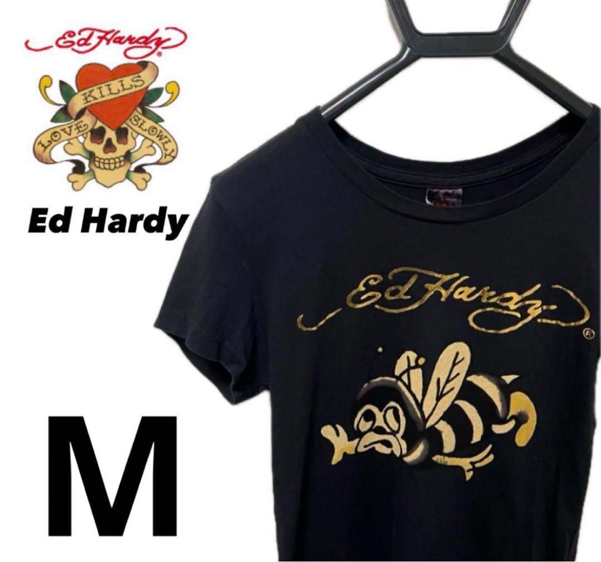 【Ed Hardy】　エドハーディ　Tシャツ　Mサイズ　黒色　y2k