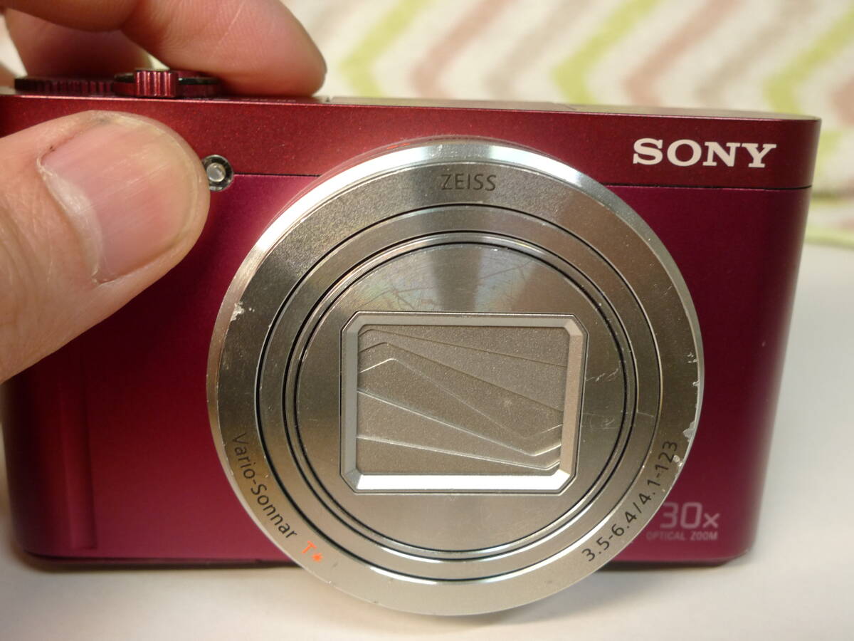 SONY CyberShot DSC-WX500 光学30倍ズーム動作品 WiFi,NFC搭載 バッテリー,充電器付き レッド 送料込み_画像8