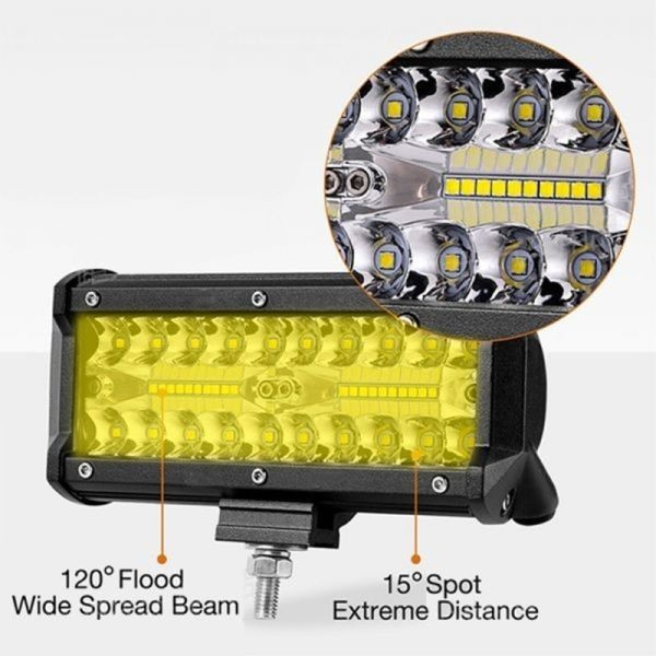 LED ワークライト 作業灯 イエロー 3000K 12V/24V 120W 防水 デッキライト フォグランプ 投光器 前照灯 車幅灯 照明 トラック 2個 04の画像7